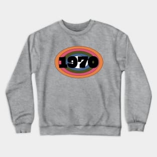 Year 1970 Rainbow Ellipse Vintage Typography Crewneck Sweatshirt